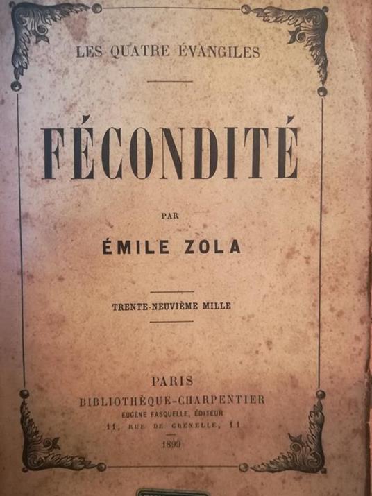 Fécondité - Émile Zola - copertina