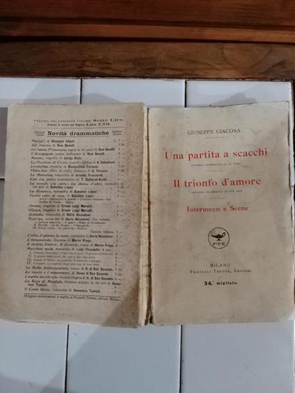 Una partita a scacchi, Il trionfo d'amore - Giuseppe Giacosa - copertina