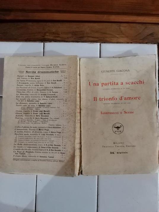 Una partita a scacchi, Il trionfo d'amore - Giuseppe Giacosa - copertina