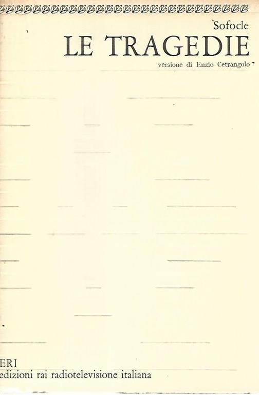 Le tragedie - Sofocle - copertina