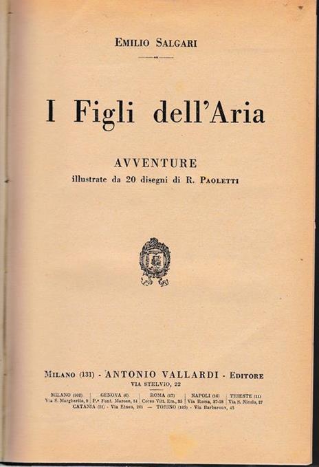 I Figli dell'Aria - Emilio Salgari - copertina