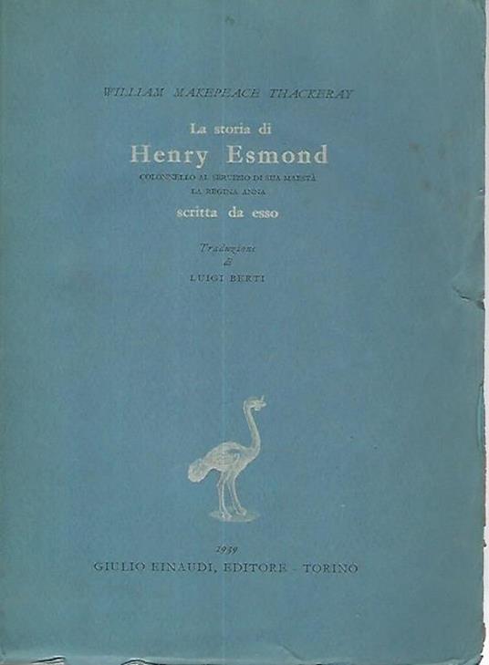 La storia di Henry Esmond - William M. Thackeray - copertina