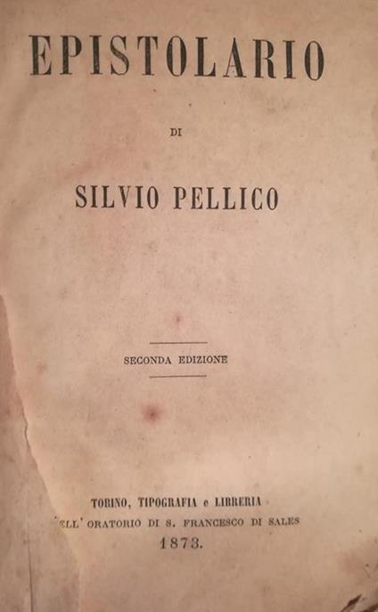 Epistolario - Silvio Pellico - copertina
