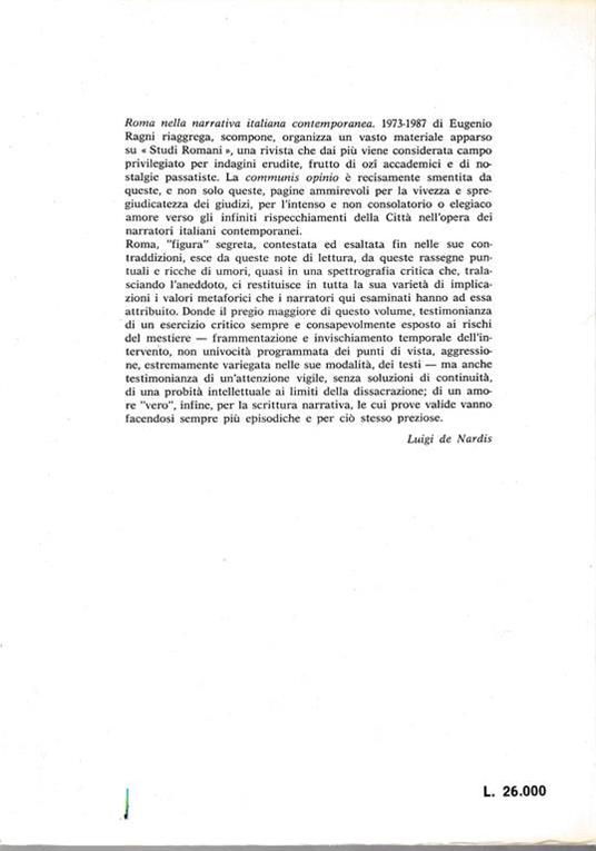 Roma nella narrativa contemporanea. Incontri Letture Umori 1973-1987 - Enrico Ragni - 2