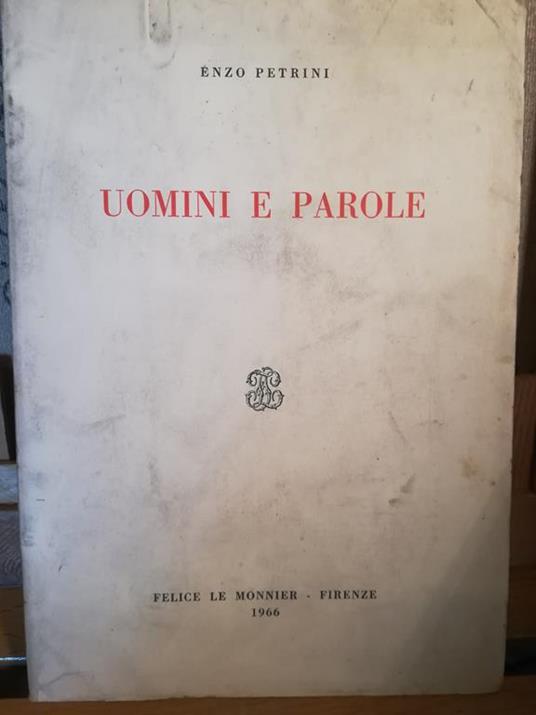 Uomini e parole - Enzo Petrini - copertina