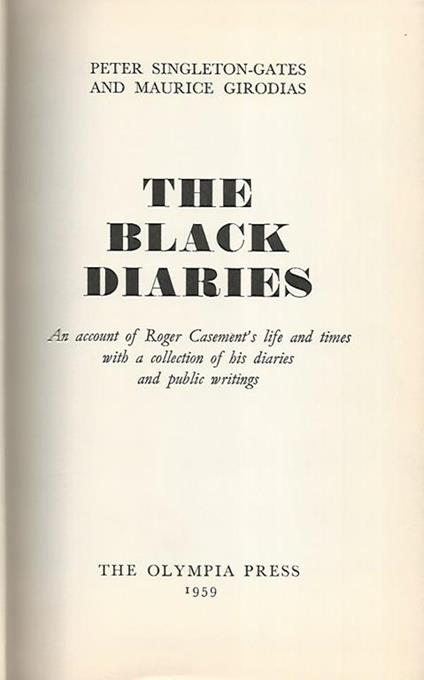 The black diaries - Peter Singleton Gates - copertina
