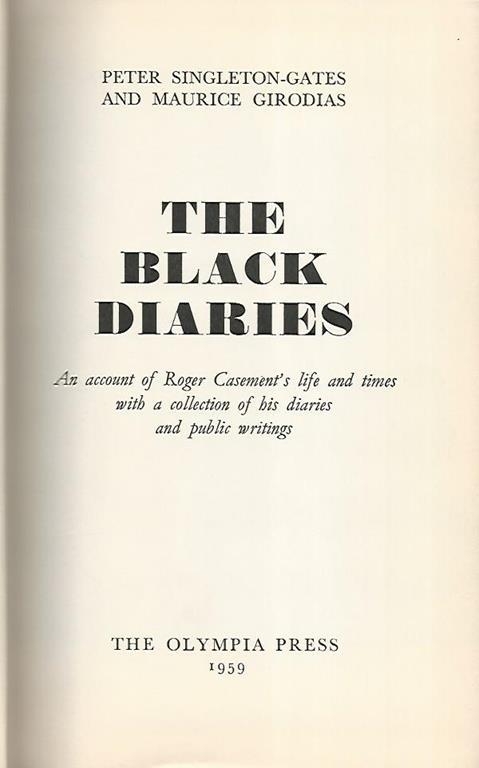 The black diaries - Peter Singleton Gates - copertina