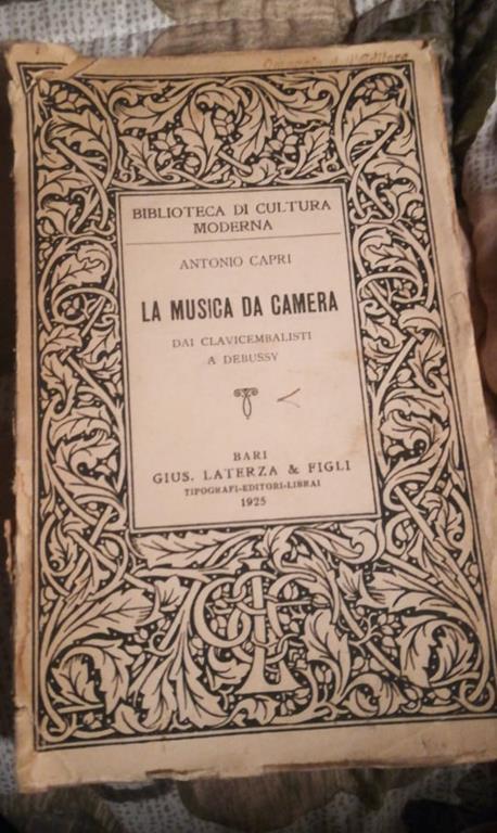 La musica da camera dai clavicembalisti a debussy - Antonio Capri - copertina