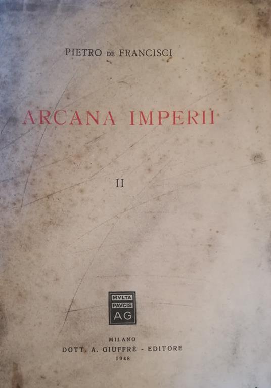 Aracana Imperii. III. Tomo I - Pietro De Francisci - copertina