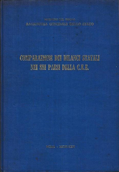 Comparazione dei bilanci statali nei sei paesi della C.E.E - Ragioneria Generale Dello Stato - copertina
