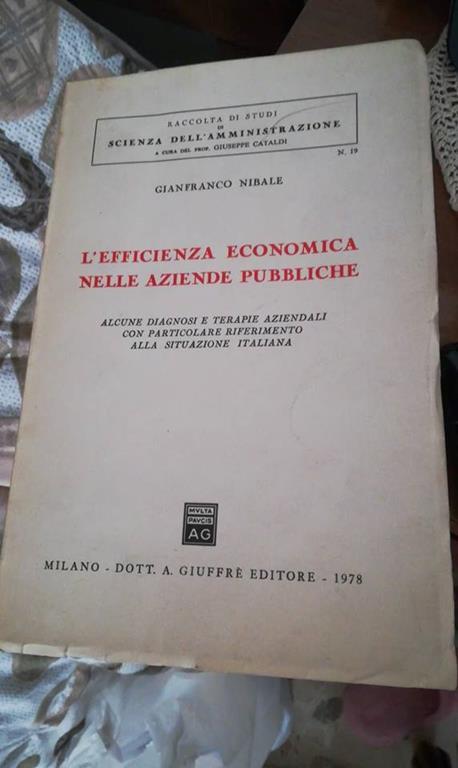 L' efficienza economica nelle aziende pubbliche - Gianfranco Nibale - copertina