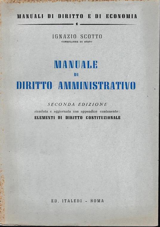 Manuale di Diritto Amministrativo - Ignazio Scotto - copertina