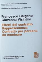 Libro quarto: Obbligazione art. 1372-1405. Effetti del contratto. Rappresentanza. Contratto per persona da nominare
