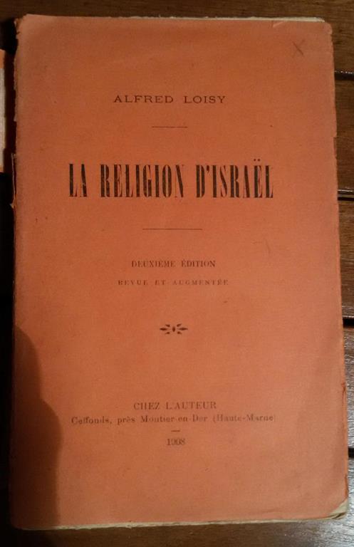 La religion d'Israel - Alfred Loisy - copertina