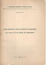 Sulla deduzione delle posizioni fotografiche per mezzo di tre stelle di riferimento