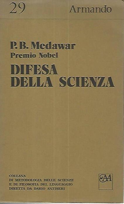 Difesa della scienza - P.B. Medawar - copertina