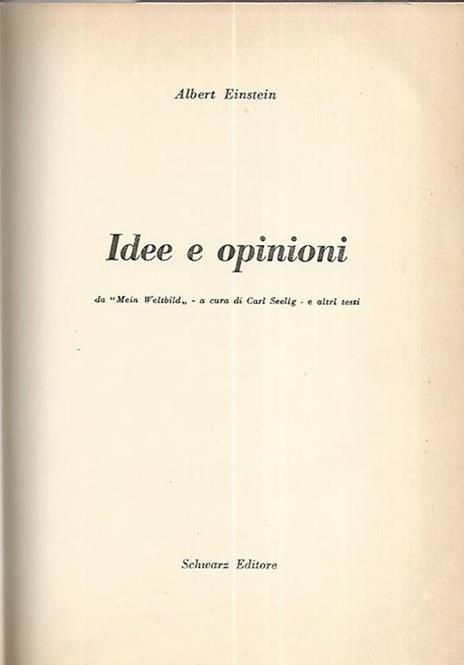 Idee e opinioni - Albert Einstein - copertina