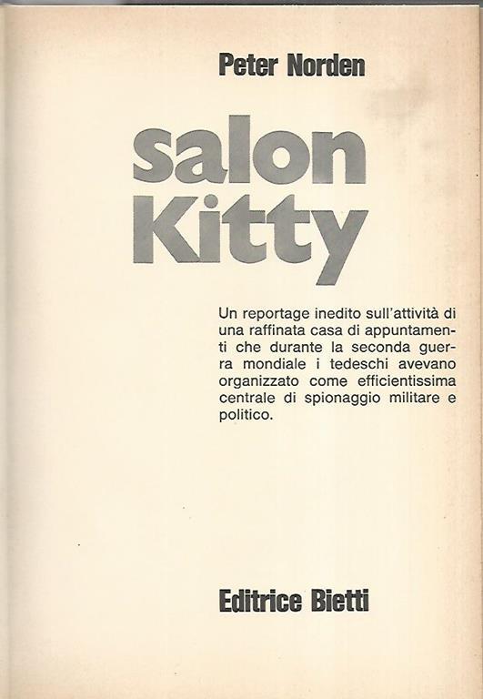 Salon Kitty - Peter Norden - copertina