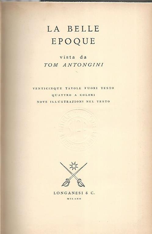 La belle epoque - Tom Antongini - copertina