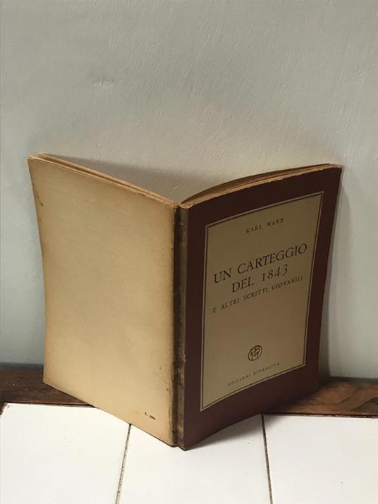 Un carteggio del 1843 - Karl Marx - copertina