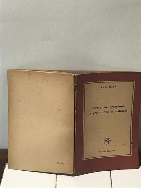 Forme che precedono la produzione capitalistica - Karl Marx - copertina