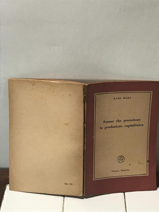 Forme che precedono la produzione capitalistica - Karl Marx - copertina