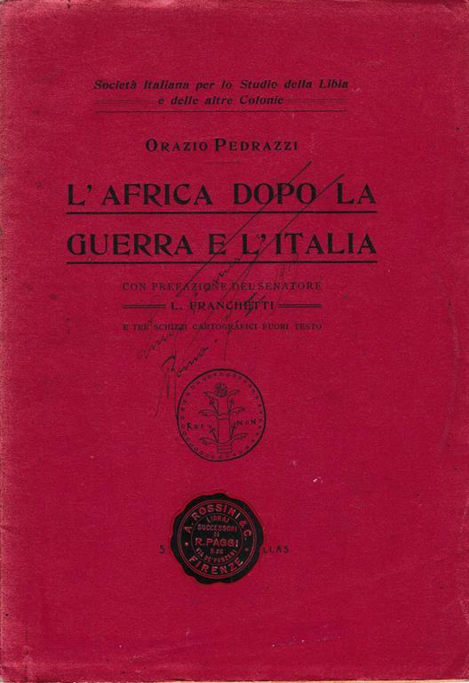 L' Africa dopo la guerra e l'Italia - Orazio Pedrazzi - copertina