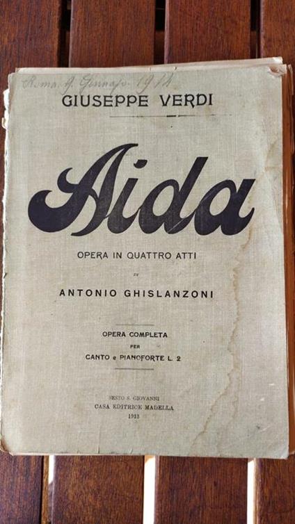 Aida Giuseppe Verdi Opera completa per canto e pianoforte L.2 - Antonio Ghislanzoni - copertina