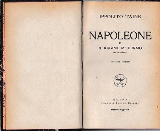 Napoleone e il regime moderno. vol. 1° - Hippolyte Taine - copertina