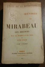 Ceuvres De Mirabeau Les Discours Avec Une Preface Et Des Notes