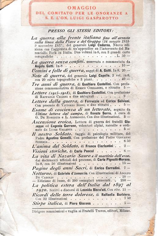 Rapsodie (diario di un fante) - Luigi Gasparotto - 2