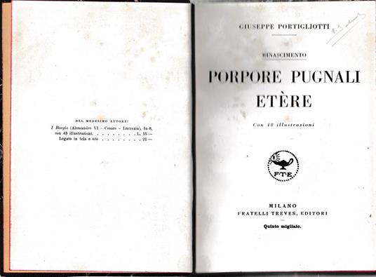 Porpore pugnali etére - Giuseppe Portigliotti - copertina