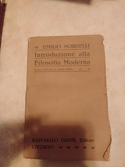 Introduzione alla filosofia moderna - Emilio Morselli - copertina