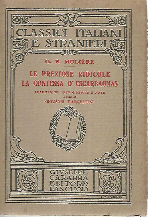 Le preziose ridicole. La contessa d'Escarbagnas - Molière - copertina