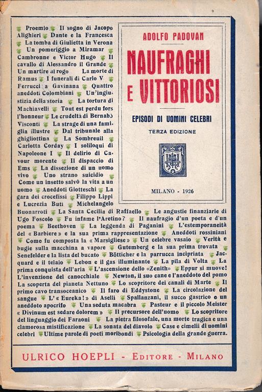 Naufraghi e Vittoriosi - A. Padovan - copertina