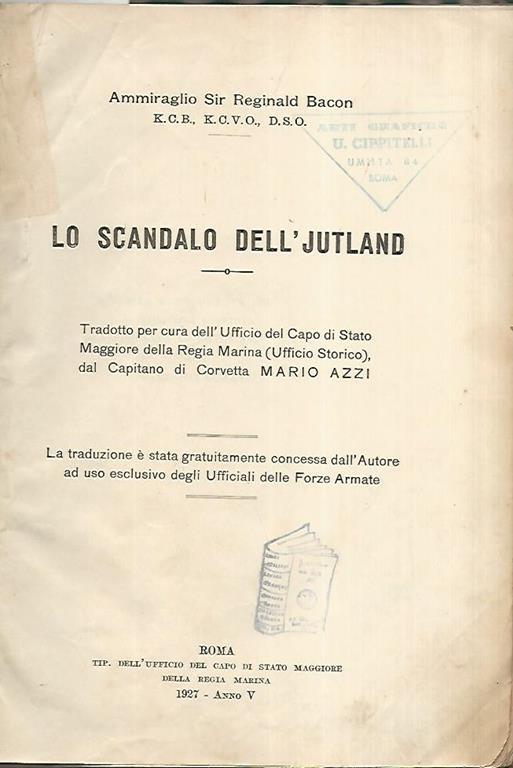 Lo scandalo dell'Jutland - Reginald Bacon - copertina