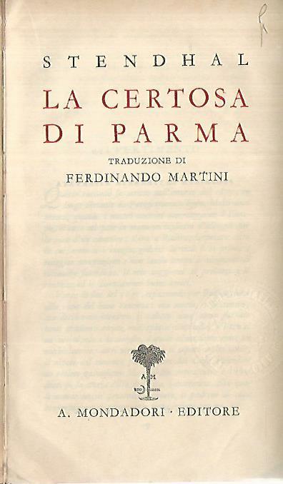 La certosa di Parma - Stendhal - copertina
