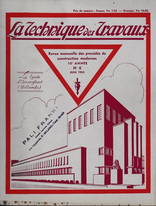 La Tecnique des Travaux, 10° anno, n. 6 Giugno 1934 - copertina
