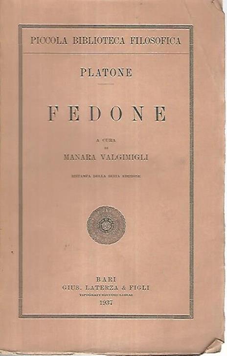 Fedone - Platone - copertina