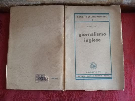 Giornalismo inglese - J. Sebezio - copertina