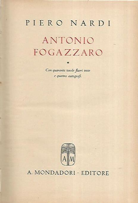 Antonio Fogazzaro - Piero Nardi - copertina