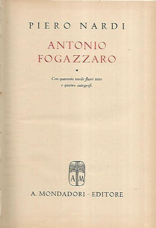 Antonio Fogazzaro - Piero Nardi - copertina