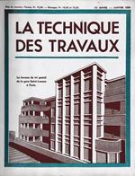 La Tecnique des Travaux, 15° anno, n. 1 Gennaio 1939