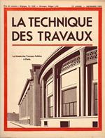 La Tecnique des Travaux, 15° anno, n. 11 Novembre 1939