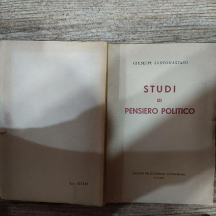 Studi di pensiero politico - Giuseppe Santonastaso - copertina