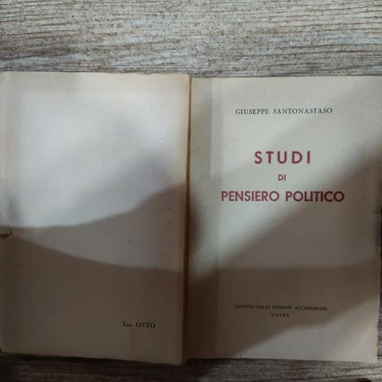 Studi di pensiero politico - Giuseppe Santonastaso - copertina