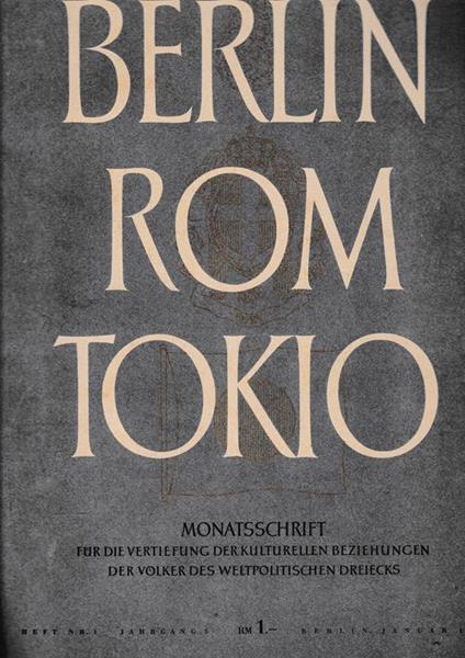 Berlin Rom Tokio. Nr. 1 - jahrgang 5 - januar 1943, mensile - copertina