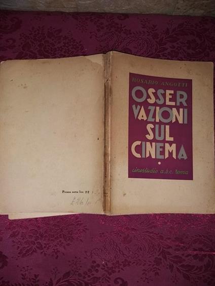Osservazioni sul cinema - Rosario Angotti - copertina