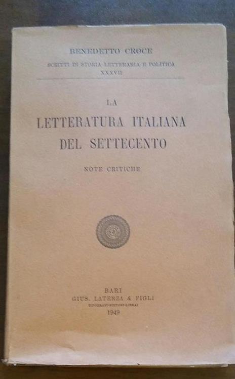 La letteratura italiana del seicento gius.laterza&figli - Benedetto Croce - copertina