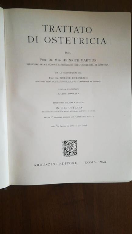 trattato di ostetricia - copertina